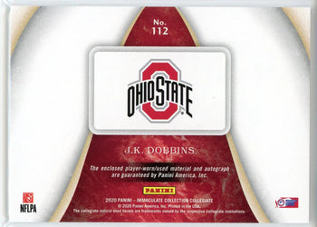 Jk Dobbins Autographed 2020 Panini National Treasures Collegiate Rookie Patch Ca