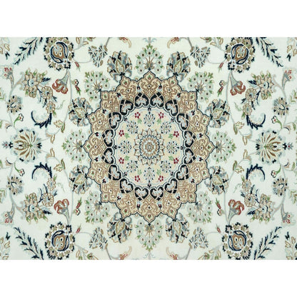 9'X12'2" Snowbound White Hand Knotted Nain 250 Kpsi Design 100% Wool Rug