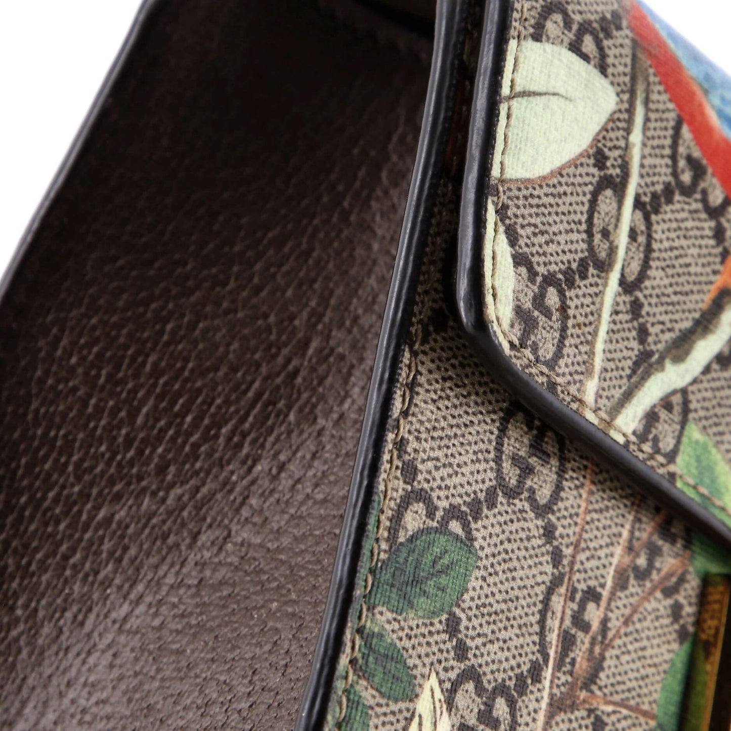 Gucci Padlock Shoulder Bag Tian Print Gg Coated Canvas Small