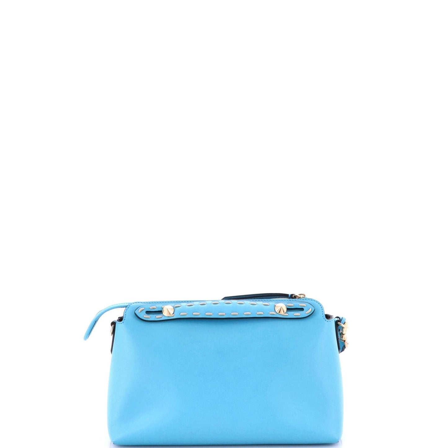 Fendi Logo By The Way Satchel Stitched Leather Medium