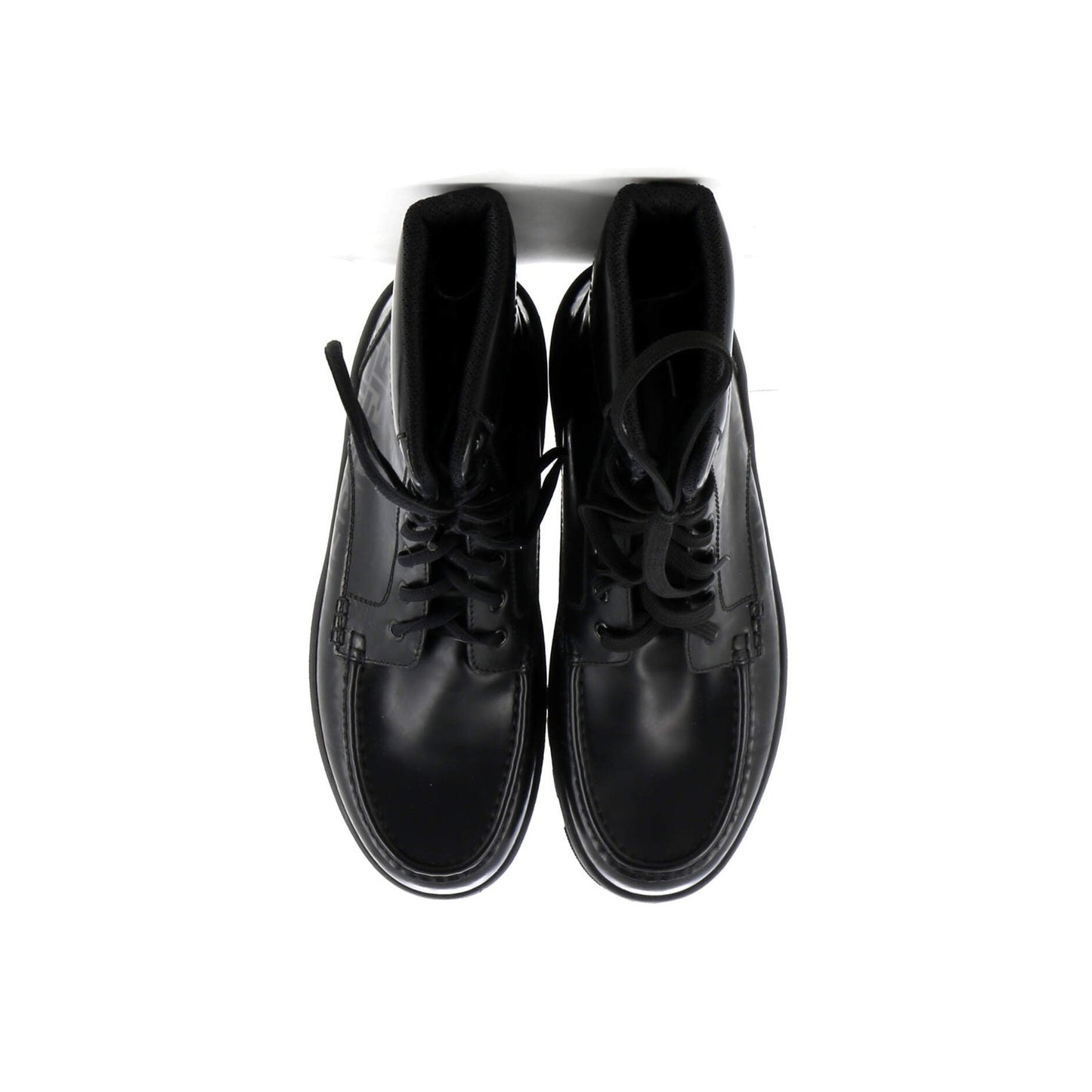 Fendi Men'S Faded Ff Lace Up Ankle Boots Leather