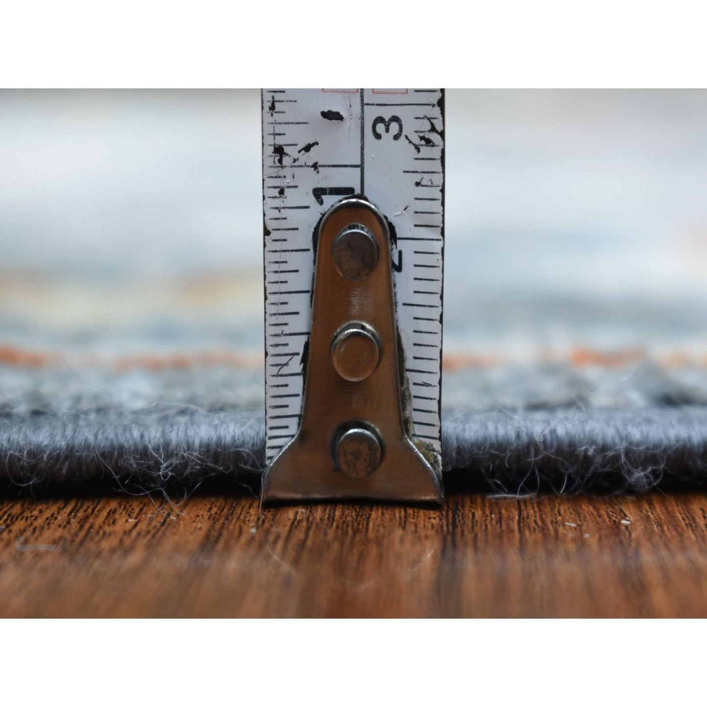 2'9"X9'9" Dark Gray Angora Oushak Wool Hand Knotted Runner Oriental Rug