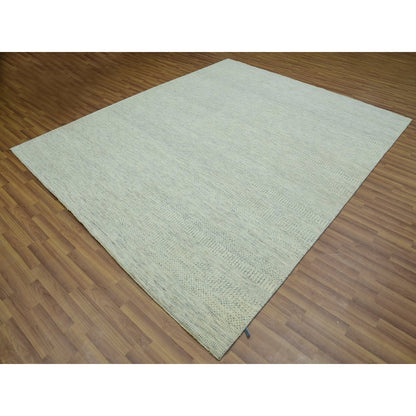 8'1"X9'10" Ivory Modern Grass Hand Knotted Sustainable Textile Wool Rug