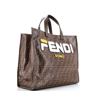 Fendi Mania Logo Shopper Tote Zucca Coated Canvas Large