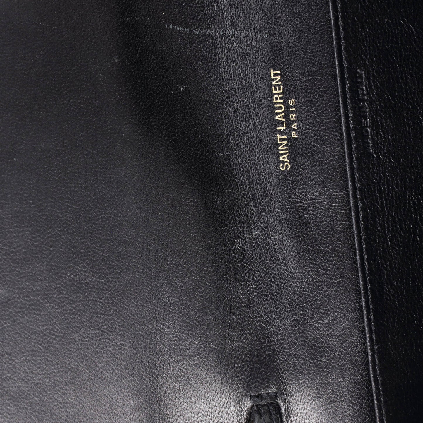 Saint Laurent Uptown Chain Wallet Crocodile Embossed Leather