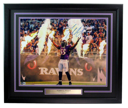 Terrell Suggs Autographed 16X20 Photo Ravens Framed Beckett 179402