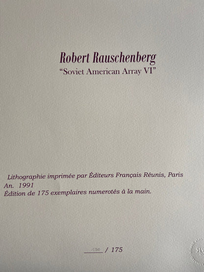 Robert Rauschenberg Lithograph Certified Numbered Stamp