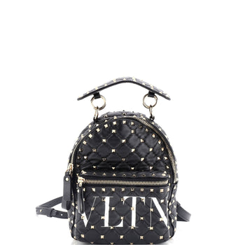 Valentino Garavani Vltn Rockstud Spike Backpack Quilted Printed Leather Mini