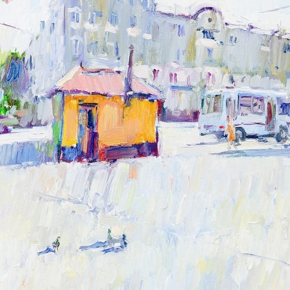 Sergey Avdeev (1984-) Russian Oil Painting "Departure" 2017 Signed, Framed