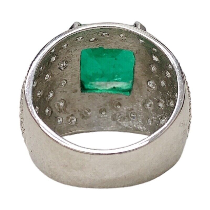 Rings Emerald Diamond Platinum Pt900