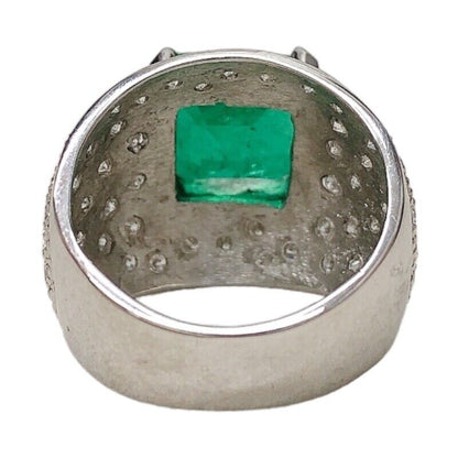 Rings Emerald Diamond Platinum Pt900