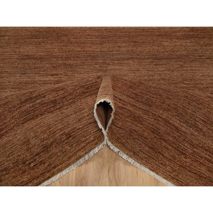 8'2"X10' Chocolate Brown Plain Solid Design 100% Wool Hand Knotted Rug