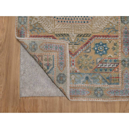 2'8"X19'10" Brown Rug Mamluk Design Hand Knotted Wool And Silk Xl Runner