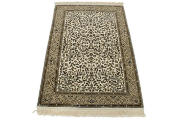 Hand-Knotted Kirman Oriental Rug 3x4 ft - Classic Design Carpet