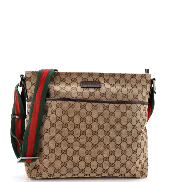 Gucci Front Pocket Web Messenger Gg Canvas Medium