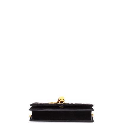 Saint Laurent Classic Monogram Tassel Chain Wallet Embellished Suede