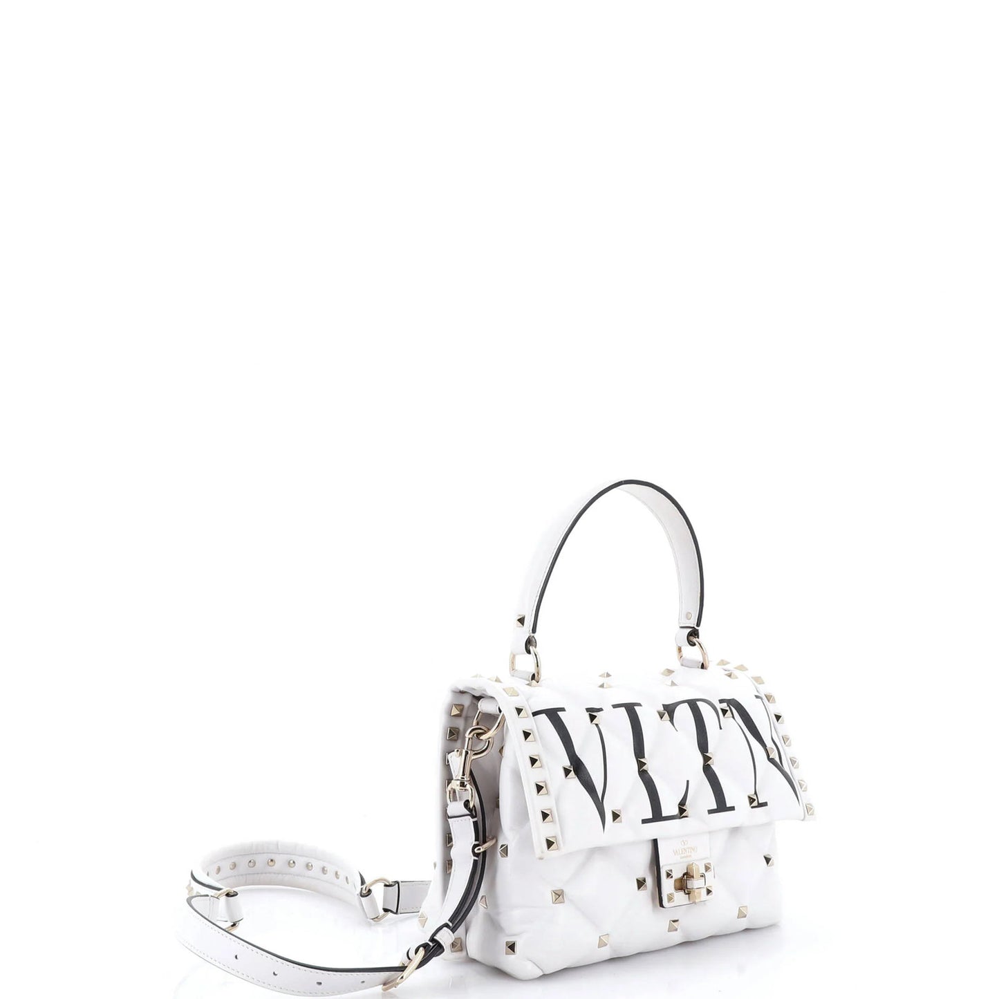 Valentino Garavani Vltn Candystud Top Handle Bag Printed Leather Medium