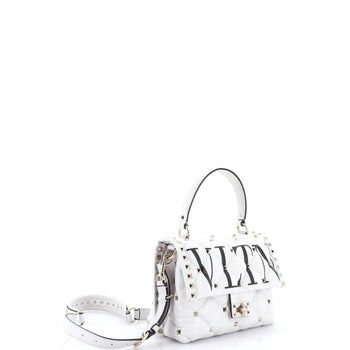 Valentino Garavani Vltn Candystud Top Handle Bag Printed Leather Medium