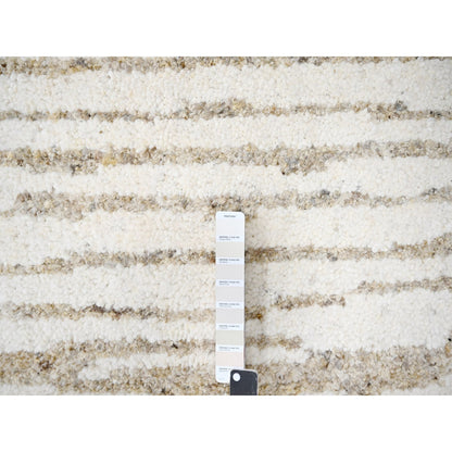 12'X14'10" Camel Brown Minimalist Hand Knotted Wool Oversize Oriental Rug