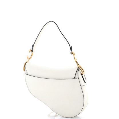 Christian Dior Saddle Handbag Leather Medium