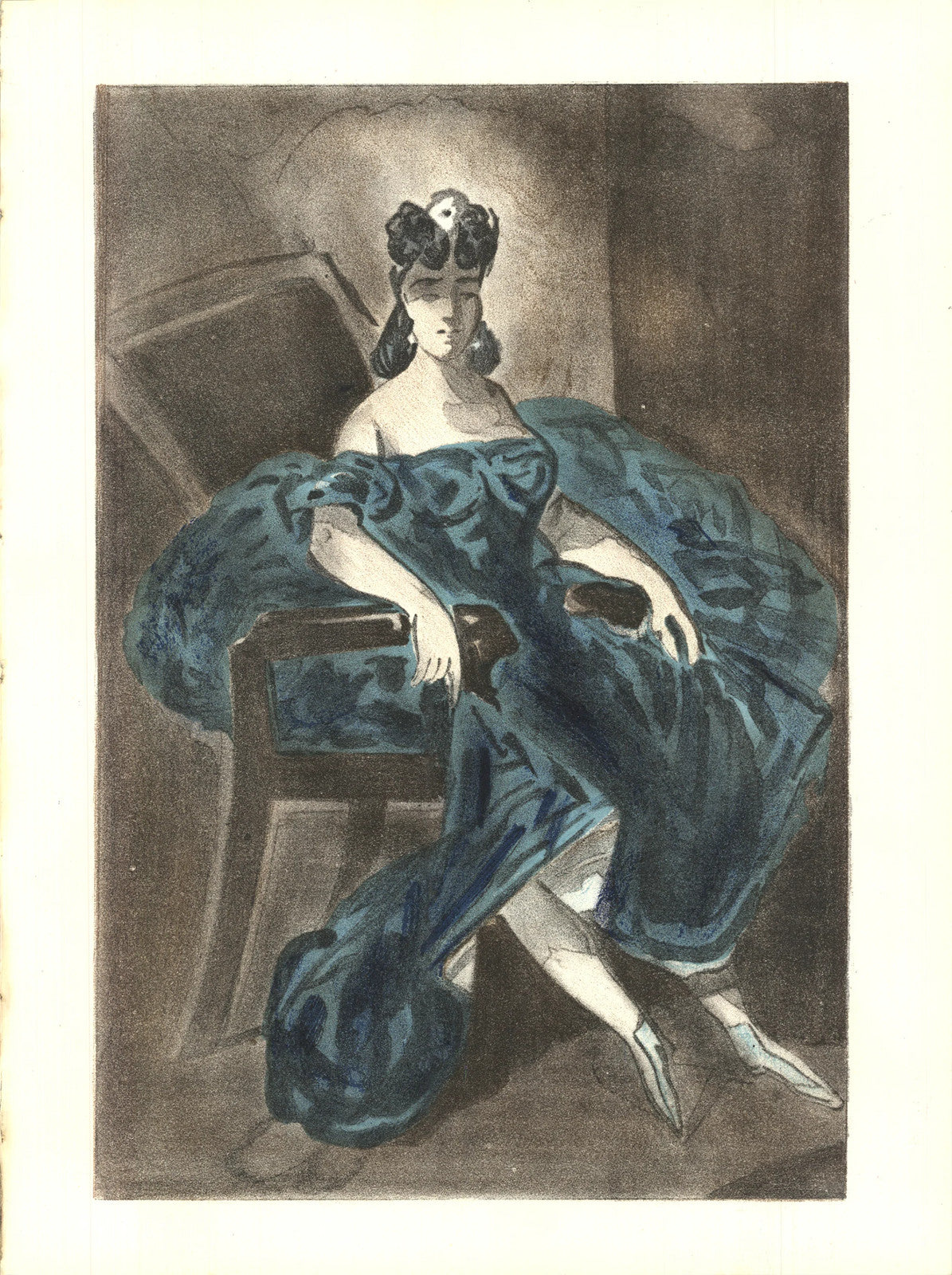 Lena Leclercq Les Femmes Dans L'Atelier Iii " Lithograph Vintage