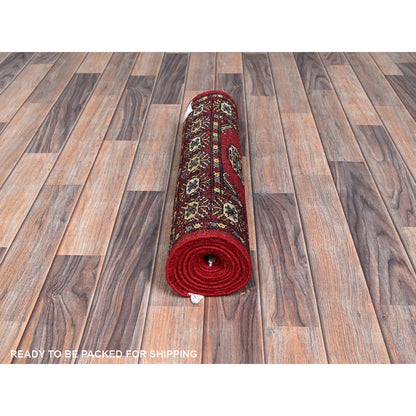 2'1"X6'1" Red Princess Bokara Pure Wool Hand Knotted Runner Oriental Rug