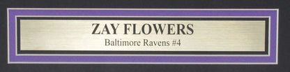 Zay Flowers Signed 16X20 Photo Baltimore Ravens Framed Beckett 186172