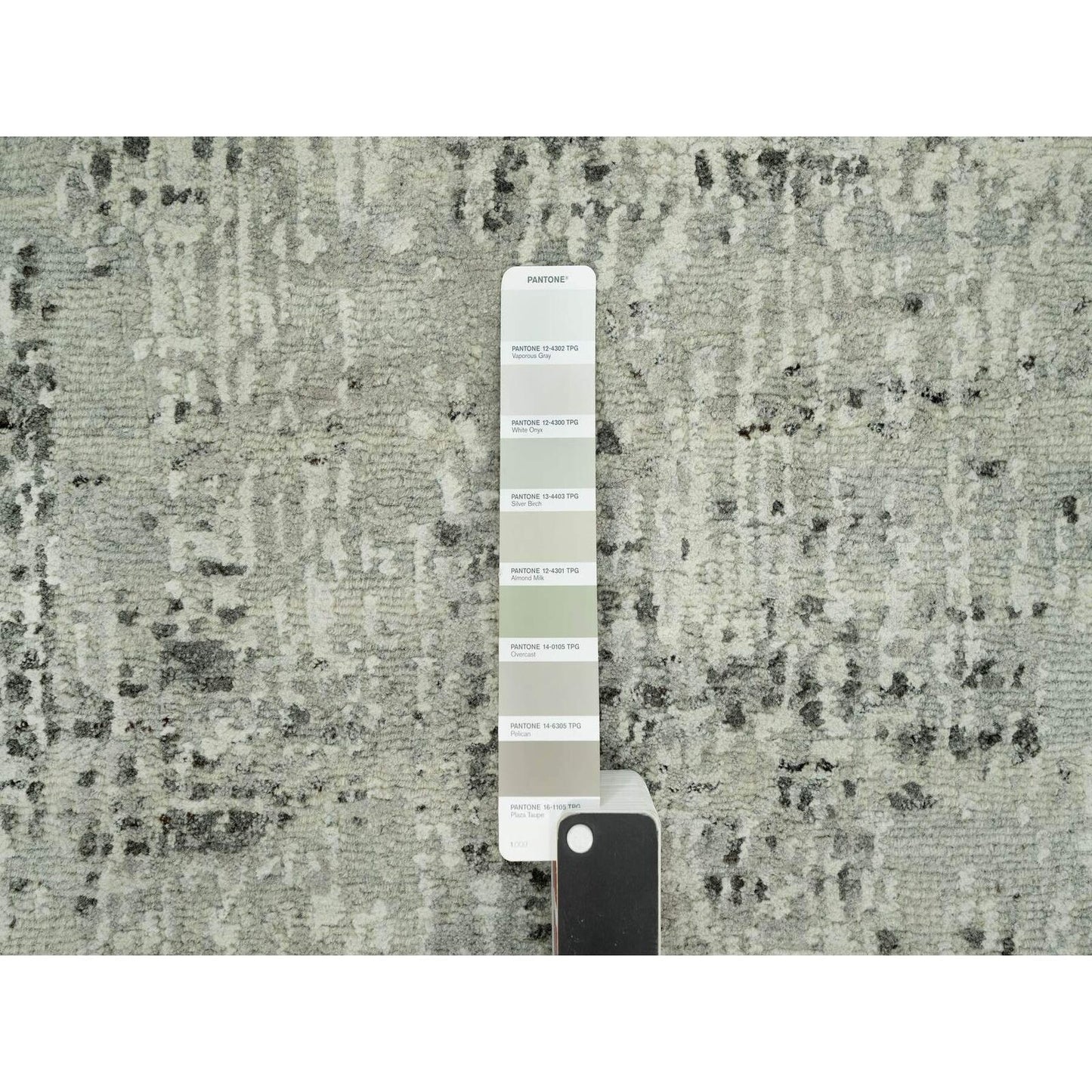 2'6"X26' Owl Gray Hand Knotted Cut And Loop Pile Modern Xl Runner Rug