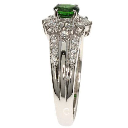 0.4ct Chrome Tourmaline Diamond Ring Platinum