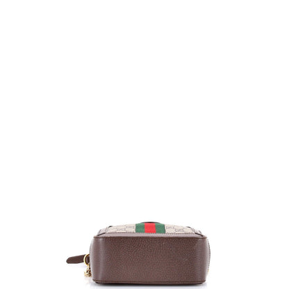 Gucci Ophidia Zip Around Camera Bag Gg Coated Canvas Mini