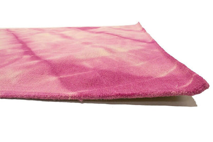 Fuchsia Tie-Dye Design Modern 5X8 Hand-Tufted
