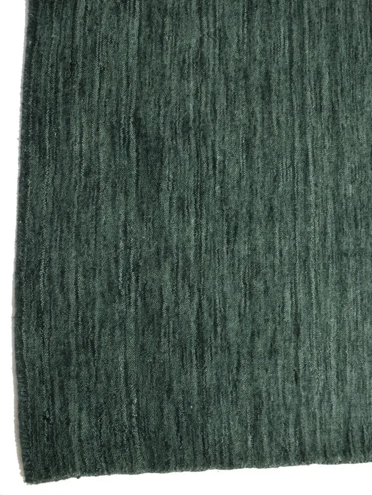 Carpet Dark Green Solid Design Hand-Loomed 6X6 Gabbeh Wool Square Rug Oriental