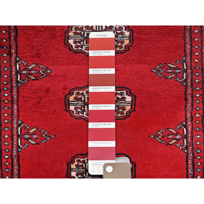 2'7"X6' Red Princess Bokara Tribal Medallions Rug Wool Hand Knotted Runner