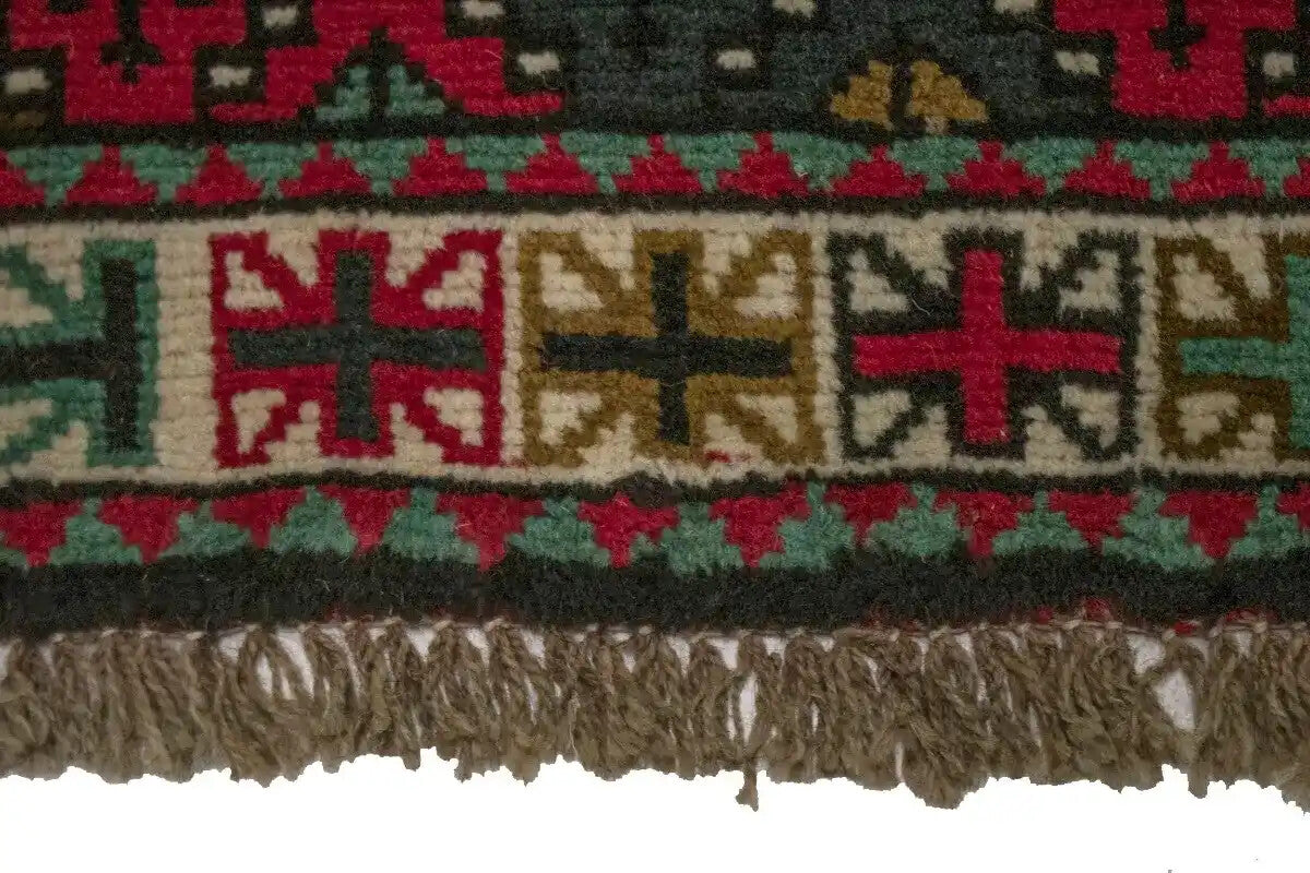 4X7 Ft Handmade Red Wool Rug Vintage Style Tribal