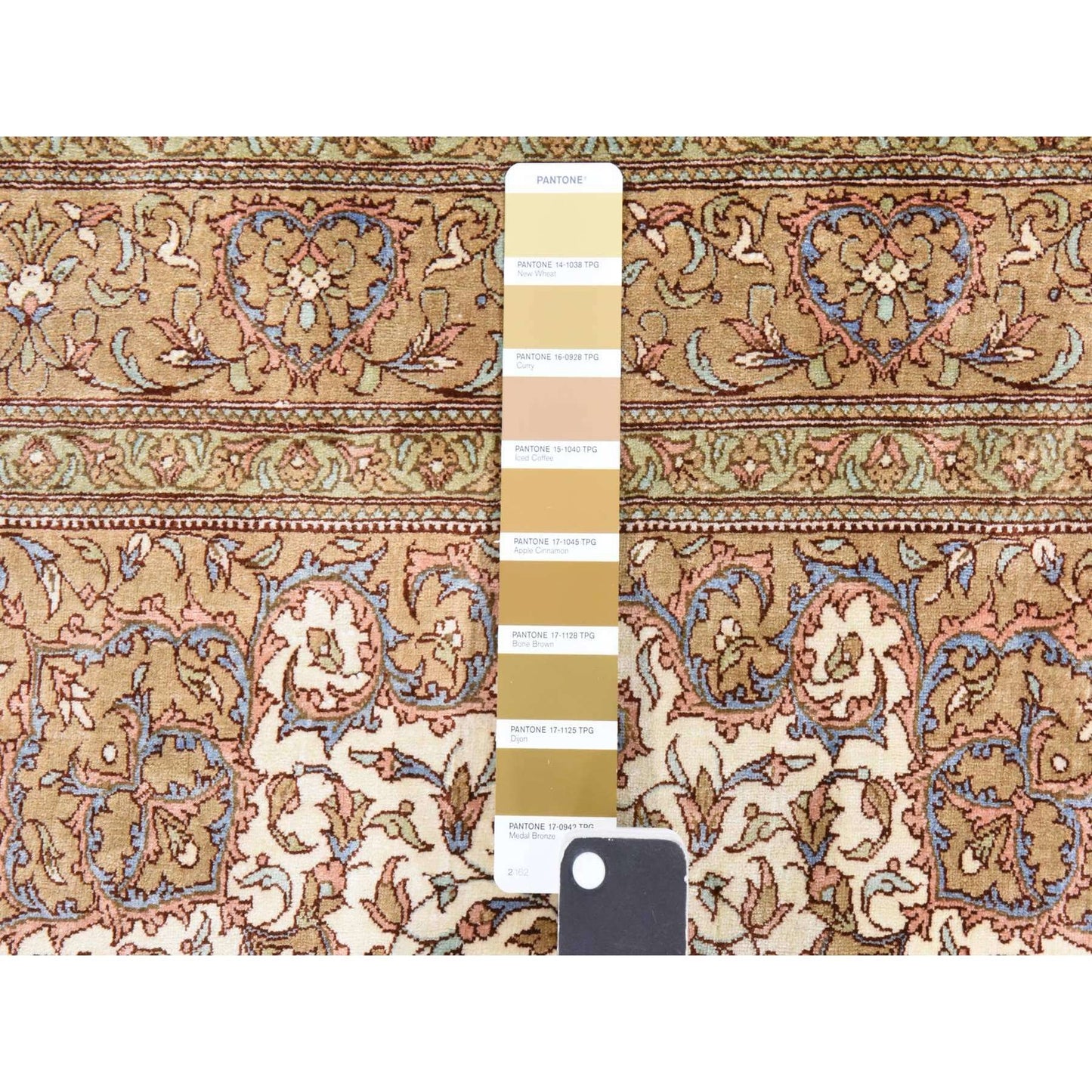 2'7"X3'10" Ivory Zoroastrian 400 Kpsi Silk Hand Knotted Mat Small Rug