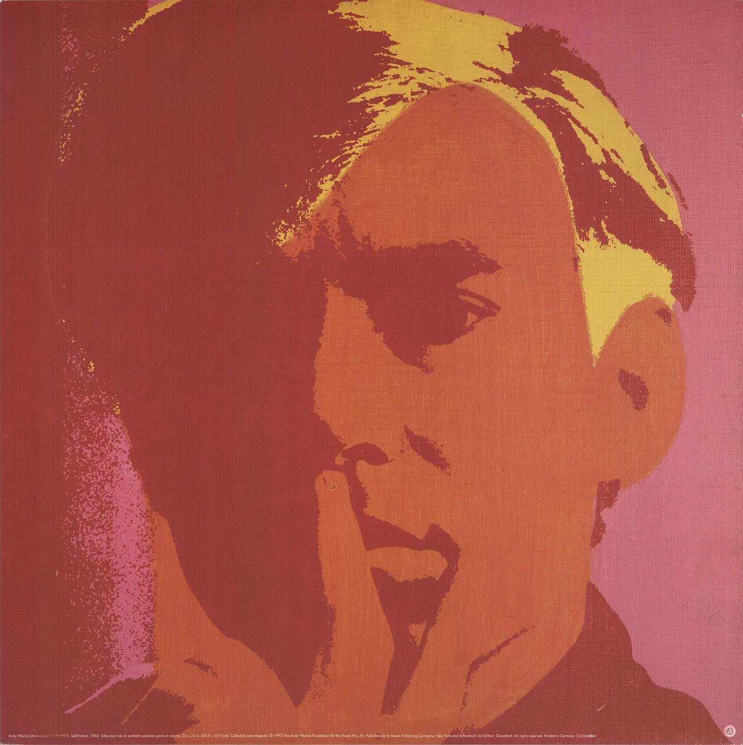 ANDY WARHOL Self Portrait-Orange 26" x Poster 2000 Pop Art Pink Yellow Bro