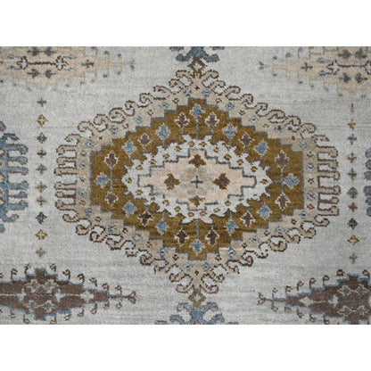 4'3"X12' Intellectual Gray Farsian Village Wool Hand Knotted Runner Rug