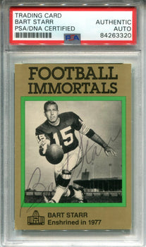 Bart Starr Autographed 1985 Football Immortals Card (Psa)
