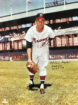 Warren Spahn Autographed 16X20 Baseball Photo