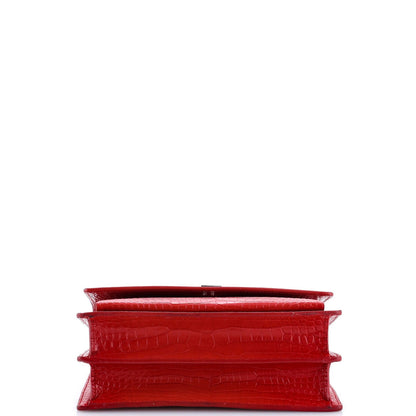 Saint Laurent Sunset Crossbody Bag Crocodile Embossed Leather Medium
