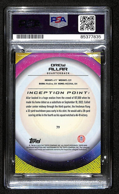 Drew Allar Penn State Signed 2022 Bowman U Inception Rc Card #79 Psa/Dna 193569