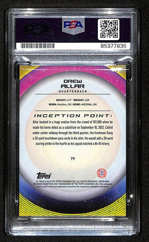 Drew Allar Penn State Signed 2022 Bowman U Inception Rc Card #79 Psa/Dna 193569