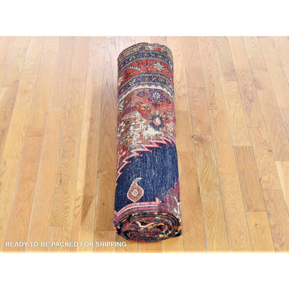 6'5"X14' Blue Antique Northwest Farsian Wool Hand Knotted Wide Runner Rug