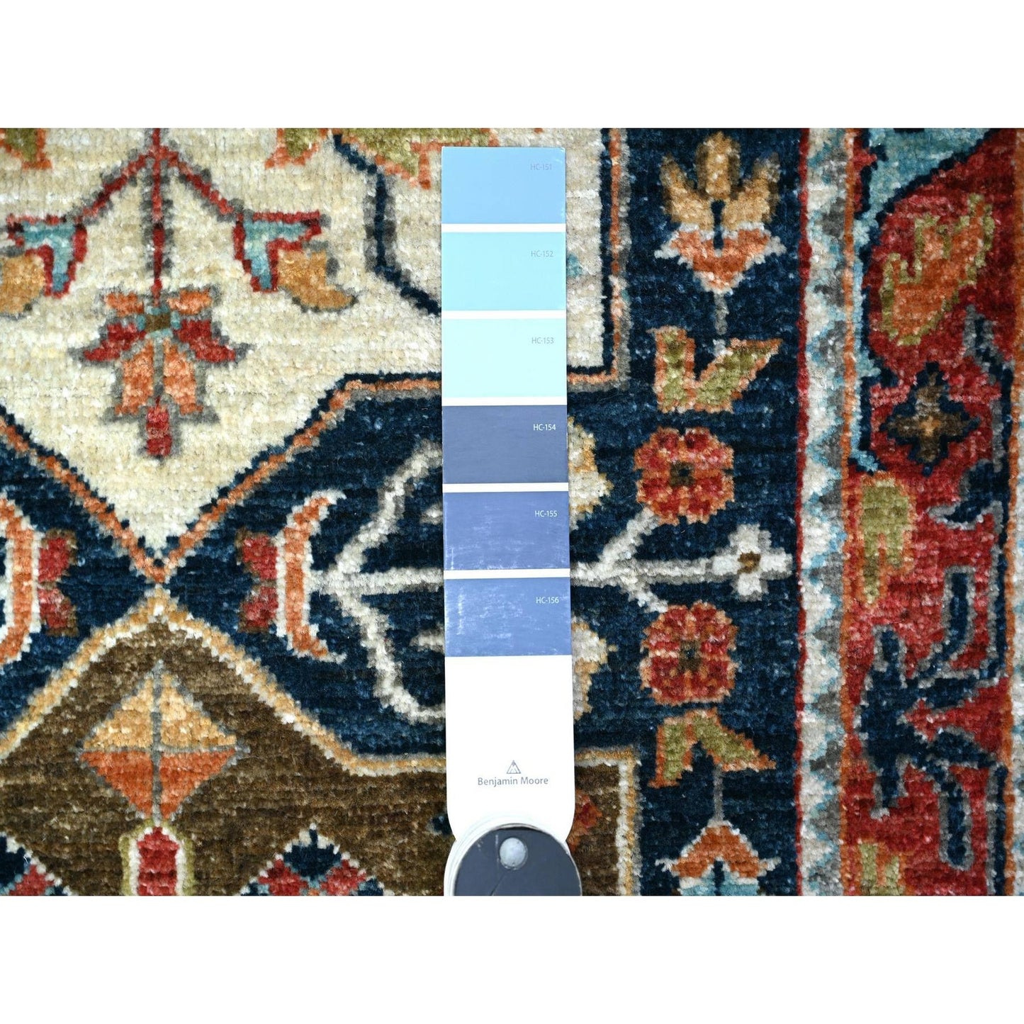 2'7"X9'8" Blue Fine Aryana Caucasian Ashtafa Hand Knotted Oriental Rug