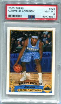 Carmelo Anthony Topps#223 Rookie (Psa Nm-Mt 8) Card