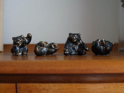 Knud Kyhn (1880-1969) Royal Copenhagen Sculpture Complete Set Of Four Bears