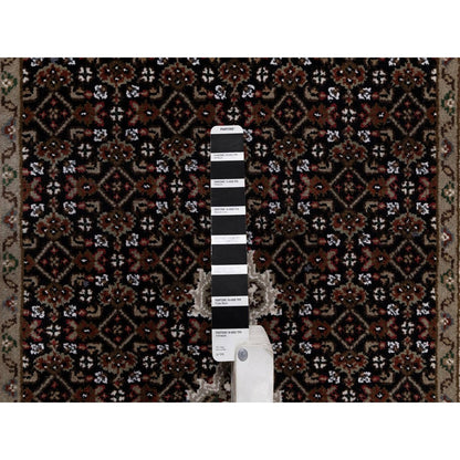 2'10"X14' Black Tebraz Mahi Medallion Design Wool Hand Knotted Runner Rug