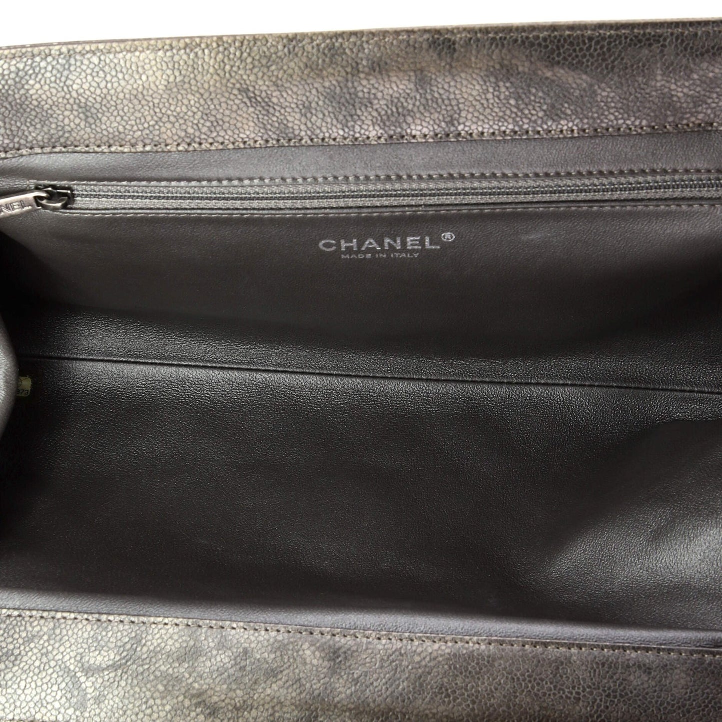 Large Chanel CC Frame Clutch Quilted Caviar