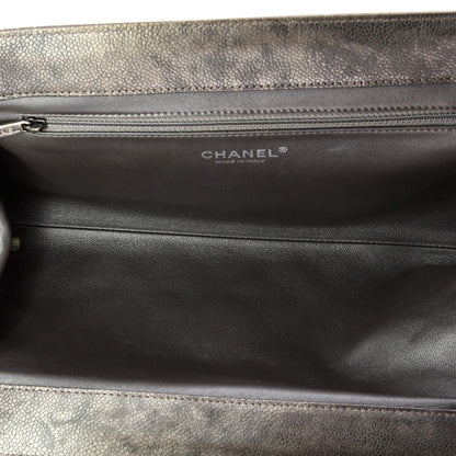 Large Chanel CC Frame Clutch Quilted Caviar