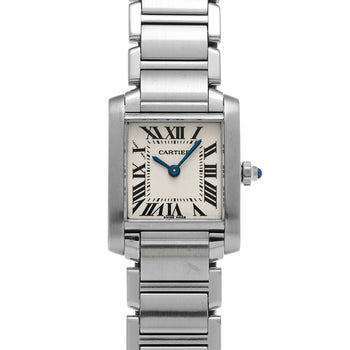 Cartier Tank Franaise Sm W51008Q3 Silver Ladies Used Watch #53495